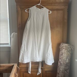 DISSH Bridal The Aisle Linen Panel Mini Dress White 6 White Bridal